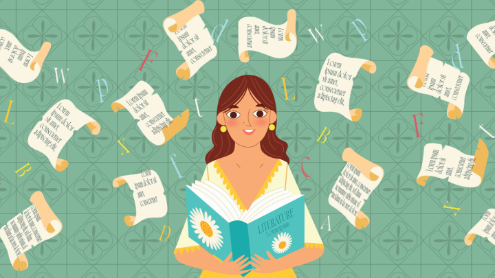 A whimsical illustration showing a translator juggling words in different languages, with some words transforming into snowflakes, representing the creative process of translating the 'snow better' wordplay.