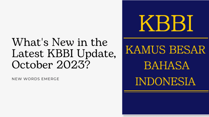 Illustration of a KBBI book with the words 'Latest Update October 2023' on the cover.